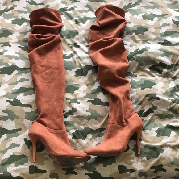Ann Michell Shoes | Ann Michell Slouchy Vegan Suede Otk Boots | Color: Brown | Size: 8 | Boho_Bordeau's Closet
